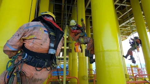 Offshore workers. Stock Footage 99144310