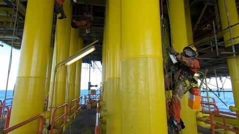 Offshore workers. Stock Footage 99145677