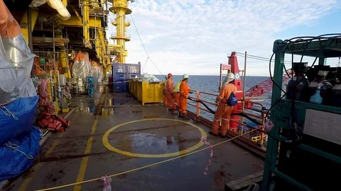 Offshore works. Stock Footage 108423318