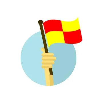 Offside Flag Assistant Referee Illustration Stock Illustration