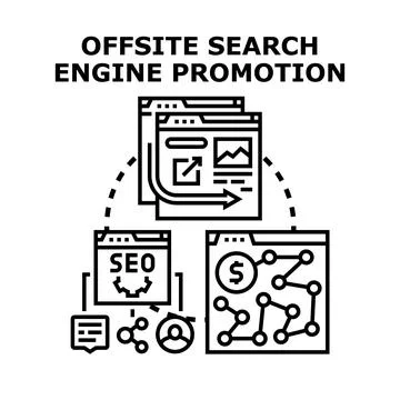 Offsite search engine promotion concept vector illustration Stock Illustration