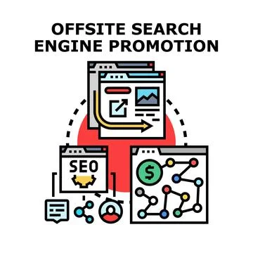 Offsite search engine promotion concept vector illustration Stock Illustration