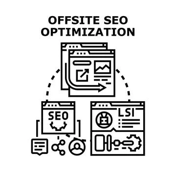 Offsite seo optimization strategy developing for website promotion 스톡 일러스트