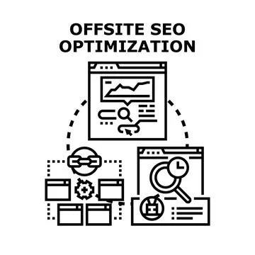 Offsite seo optimization strategy for digital marketing 库存插图