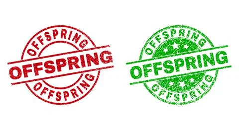 OFFSPRING Round Watermarks Using Scratched Surface Stock Illustration