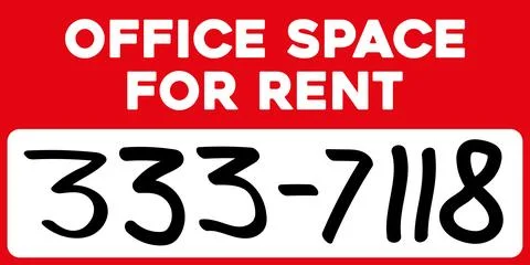 Ofiice space for rent sign Stock Illustration