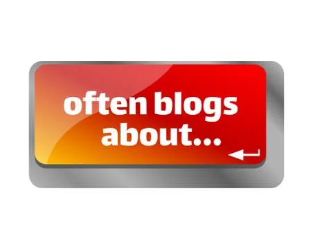 Often blogs about . Close up of keyboard, enter computer key. Stock Illustration