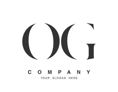 OG logo design. Initial letter o and g serif font style. Creative classic c.. Stock Illustration