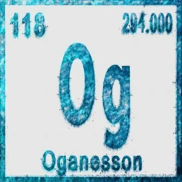 Oganesson Chemical Element Blue on White Stock Illustration