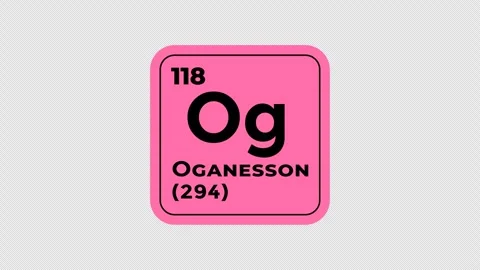 Oganesson, chemical element of the periodic table graphic animation Stock Footage 312261529