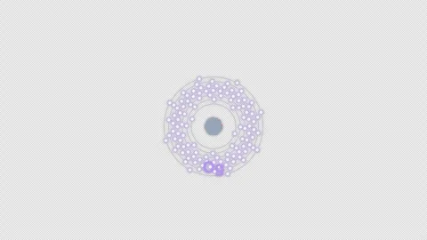 Oganesson Og Bohr Atom Model Clean No Text Animation Video Overlay Alpha 4K Stock Footage 339371841