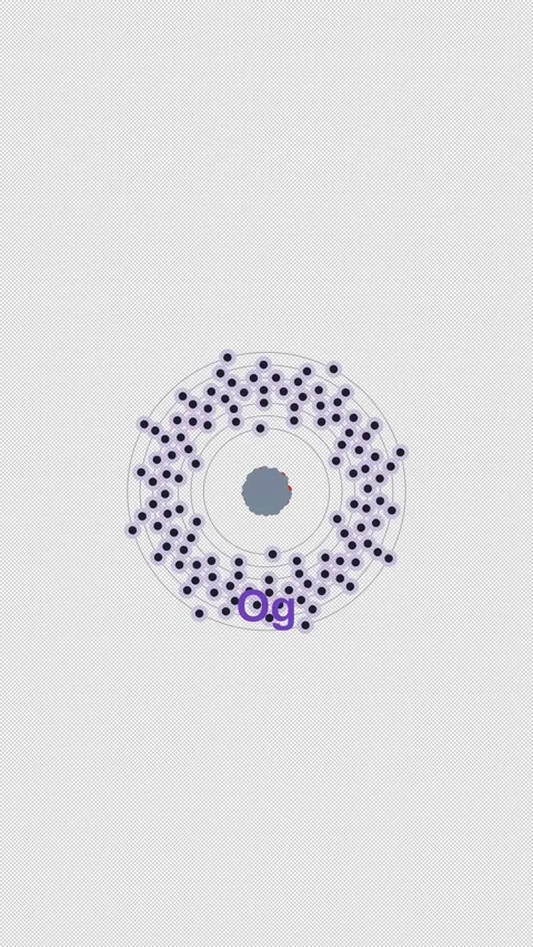 Oganesson Og Bohr Atom Model Clean No Text Overlay Alpha 4K Vertical 9x16 Light 스톡 동영상 339497175