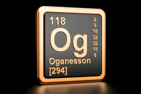 Oganesson Og chemical element. 3D rendering Stock Illustration