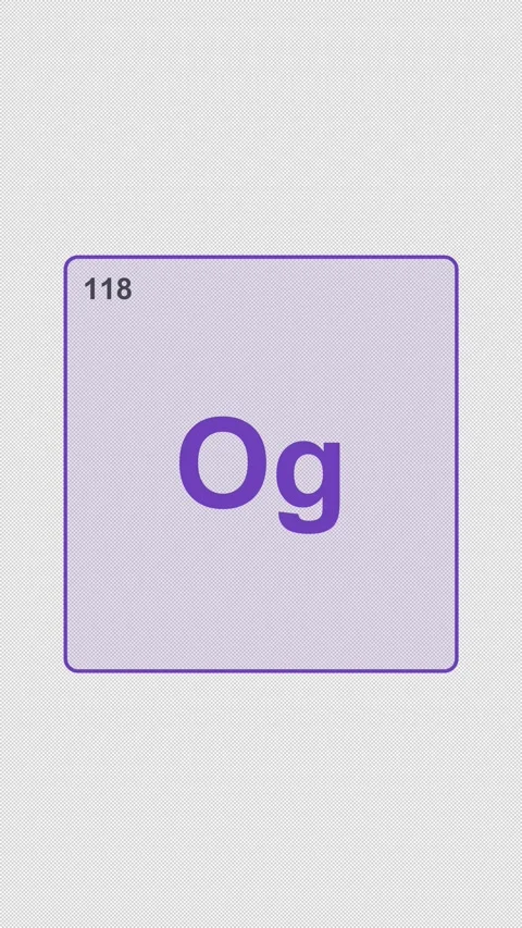 Oganesson Og Periodic Table Element Tile Clean No Text 4K Vertical 9x16 Light Vidéo 339496833