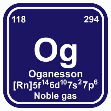 Oganesson Periodic Table of the Elements Vector illustration eps 10 스톡 일러스트