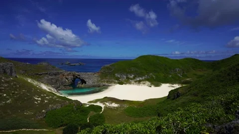 Ogasawara: A View of Ogi Pond from the Eastern Ridge of Minamijima Vidéo 332774994