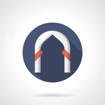 Ogee arch round flat color vector icon Stock Illustration