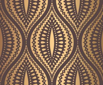 Ogee Pattern Golden Design Stock Illustration