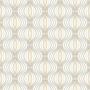 Ogee seamless vector curved pattern, abstract geometric background. Mid centu Stock Illustration