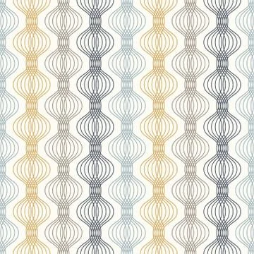 Ogee seamless vector curved pattern, abstract geometric background. Mid centu 스톡 일러스트