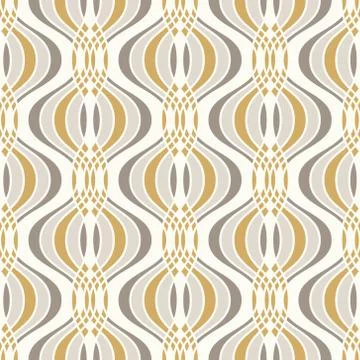 Ogee seamless vector curved pattern, abstract geometric background. Mid centu イラスト素材