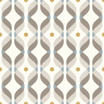 Ogee seamless vector curved pattern, abstract geometric background. Mid centu Stock Illustration