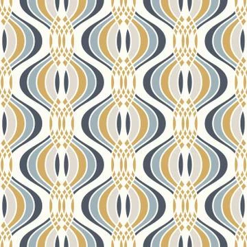 Ogee seamless vector curved pattern, abstract geometric background Stock Illustration
