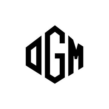 OGM letter logo design with polygon shape. OGM polygon and cube shape logo .. Stock Illustration
