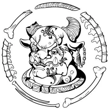 Ogr, coloring page for adults Stock Illustration