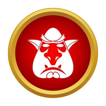 Ogre or troll monster head icon avatar Stock Illustration