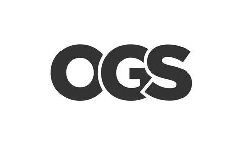 OGS logo design template with strong and modern bold text. Initial based ve.. Stock Illustration