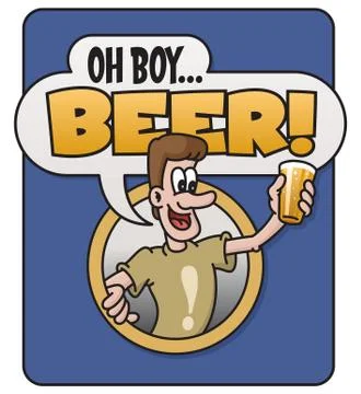 Oh Boy, Beer! vector design Stock Illustration