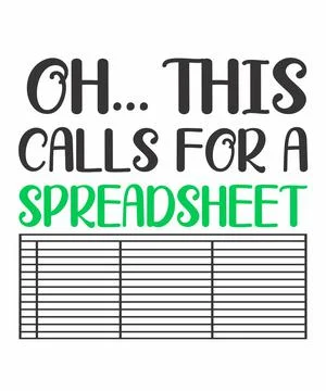 Oh This... Calls for a Spreadsheet Stock Illustration