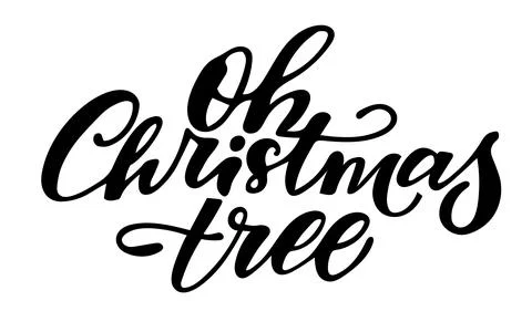 Oh Christmas tree, isolated vector lettering illustration. Illustrazione stock