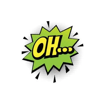Oh comic text bubble vector isolated color icon Illustrazione stock
