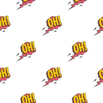 Oh, comic text speech bubble pattern seamless Stock Illustration