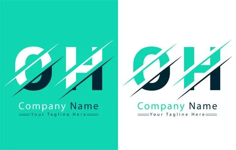 OH Letter Logo Vector Design Template Elements Illustrazione stock