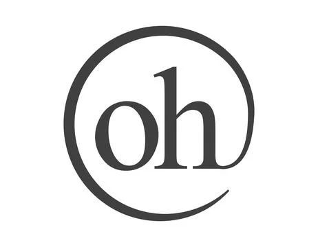 OH logo from two letter with circle shape email sign style. O and H round l.. Stock Illustration