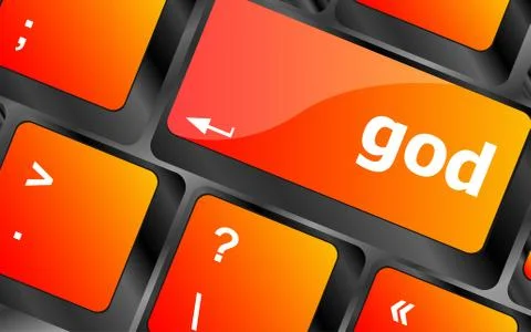 Oh my God on computer keyboard key button Stock Illustration