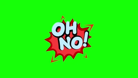 Oh no animated comic chat sticker on green screen background Stock Footage 314497161