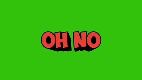 Oh no Red 3D Shiny Text on green background animation. Stock Footage 253621979