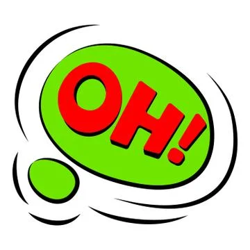 Oh sound effect icon, cartoon style Stock Illustration