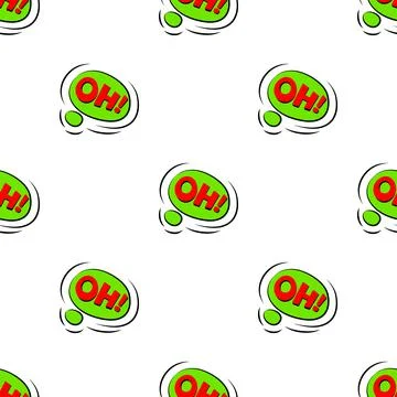 Oh sound effect pattern seamless vector Stock Illustration