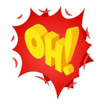Oh speech bubble icon, isometric style Stock Illustration