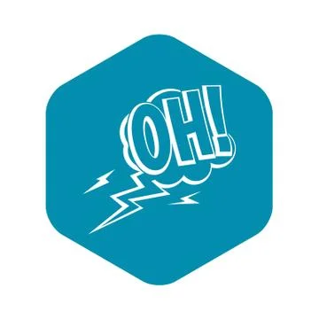 Oh, speech bubble icon, simple style Illustrazione stock
