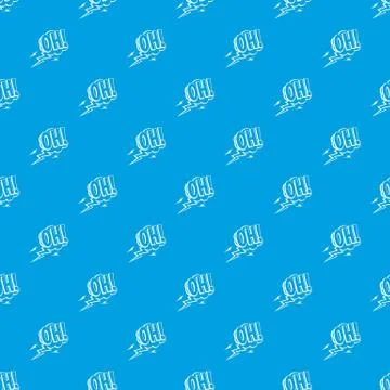 Oh, speech bubble pattern seamless blue Illustrazione stock
