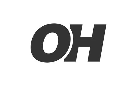 OH Techno Editable Font Logo For Corporate Branding. Bold, Futuristic Desig.. Stock Illustration