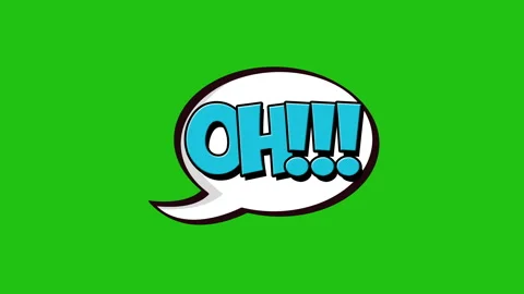 Oh text animation with comic speech bubble Stock Footage 253802673