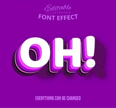 Oh! text, editable text effect Stock Illustration