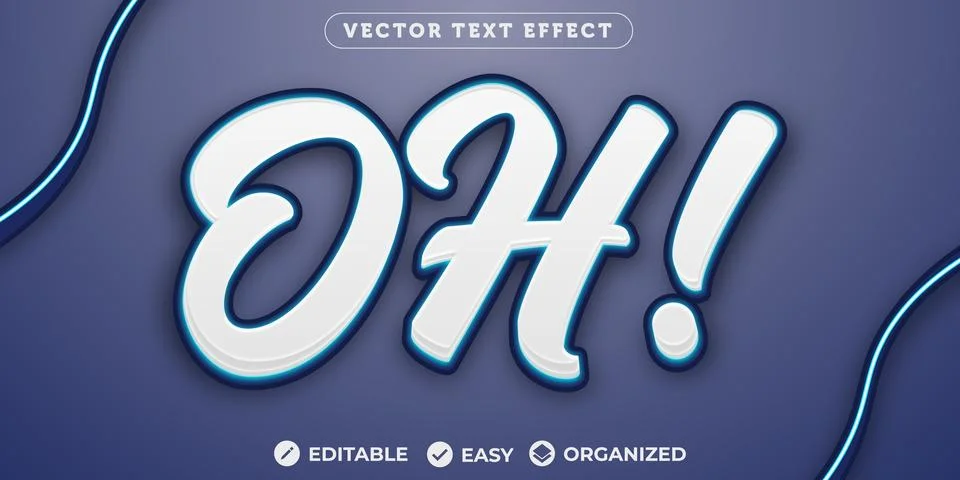 Oh!-Text Effect,Fully Editable Font Text Effect Stock Illustration